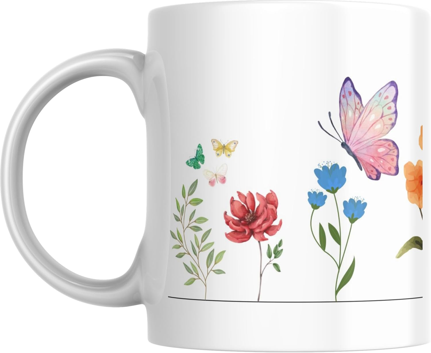 Coffee Mug Floral Butterfly - Coffee Mugs