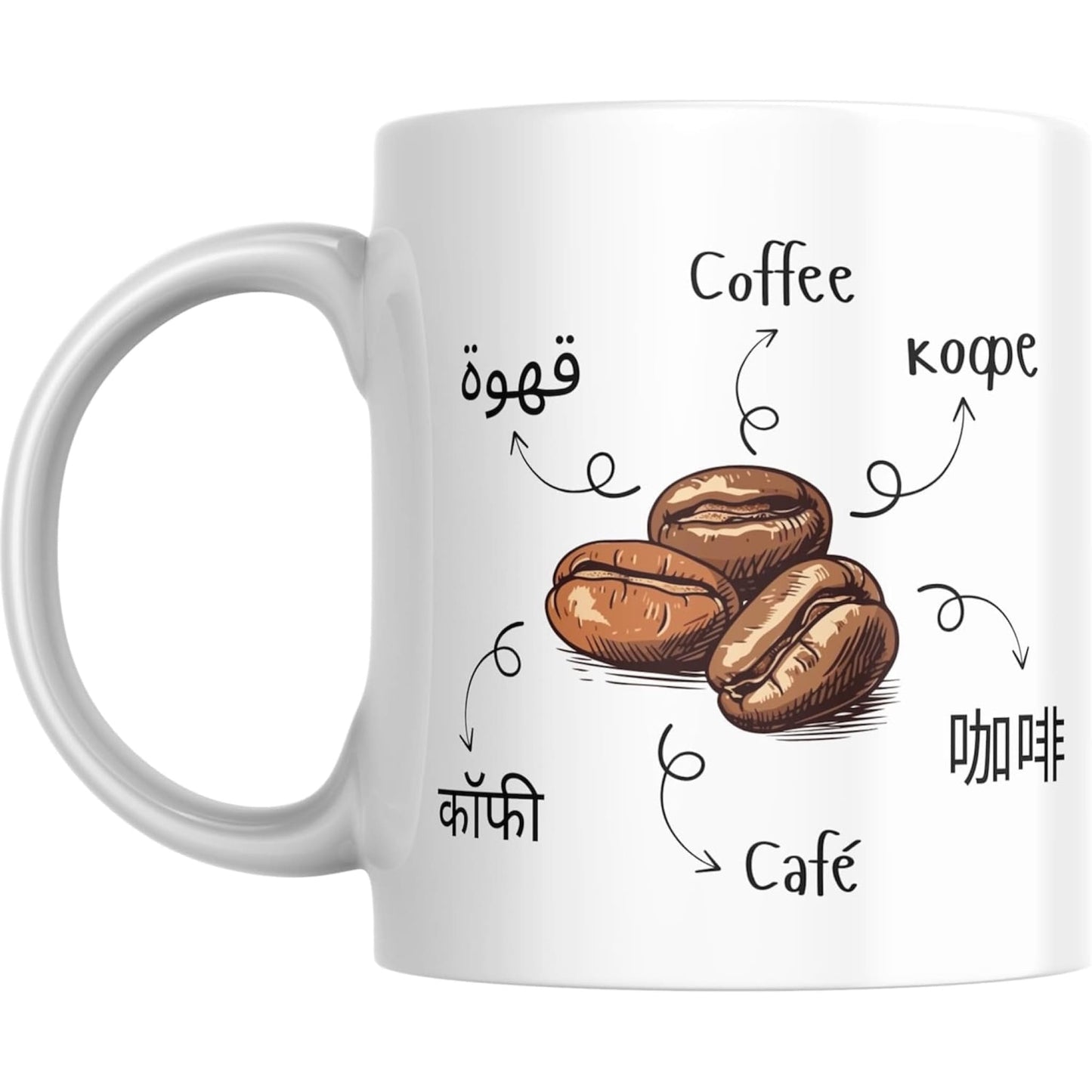 Coffee Mug Multilingual Coffee Lover - Coffee Mugs