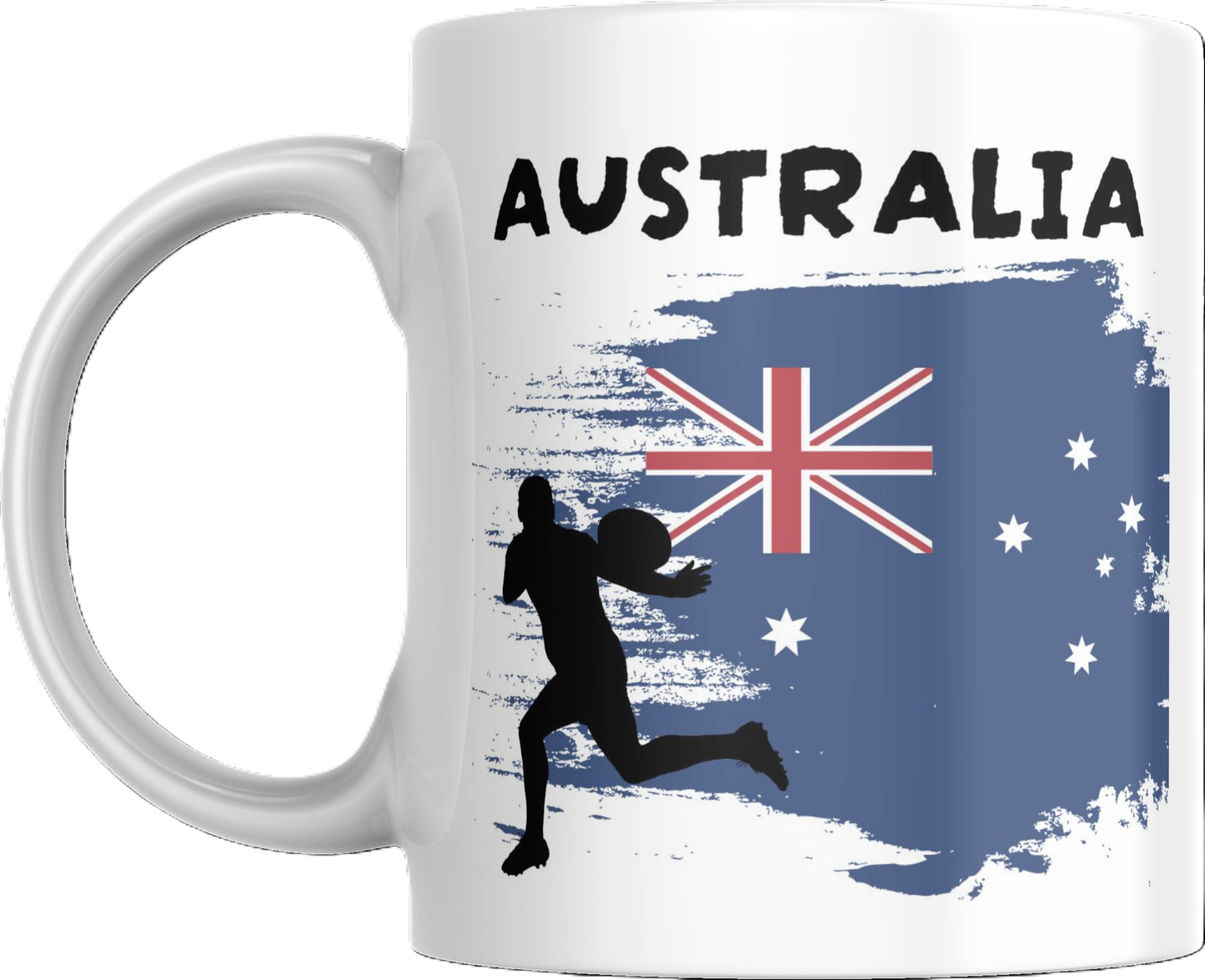 Australian Rugby Fan Gift Coffee Mug with Flag Print