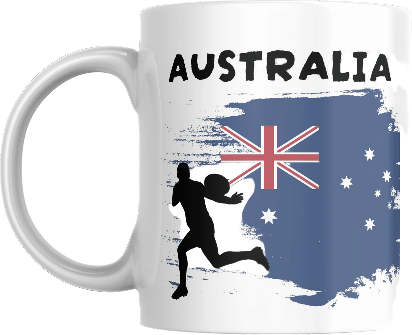 Mug with Australia Flag and Rugby Silhouette