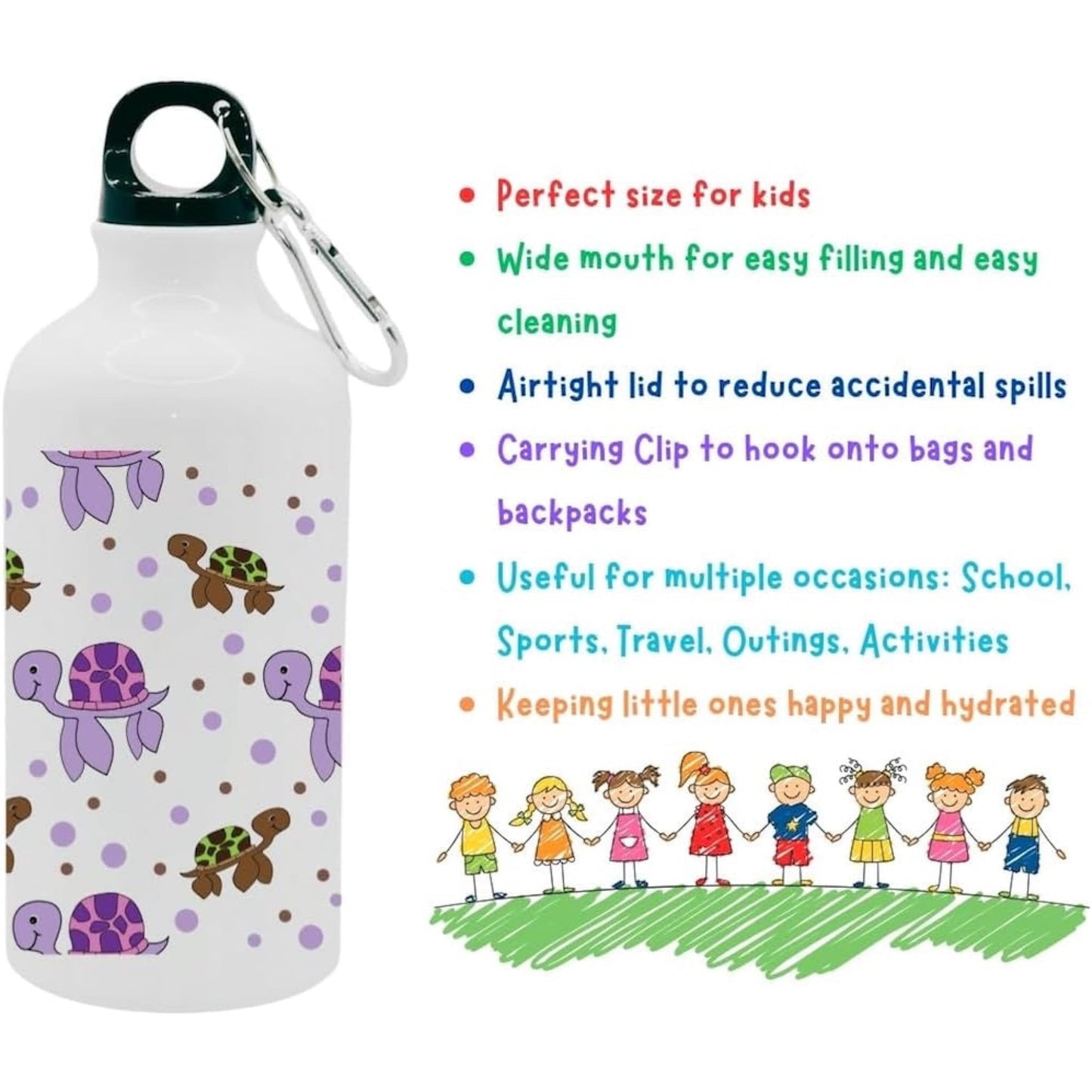 Kids Water Bottle Cute Turtles - Water Bottle
