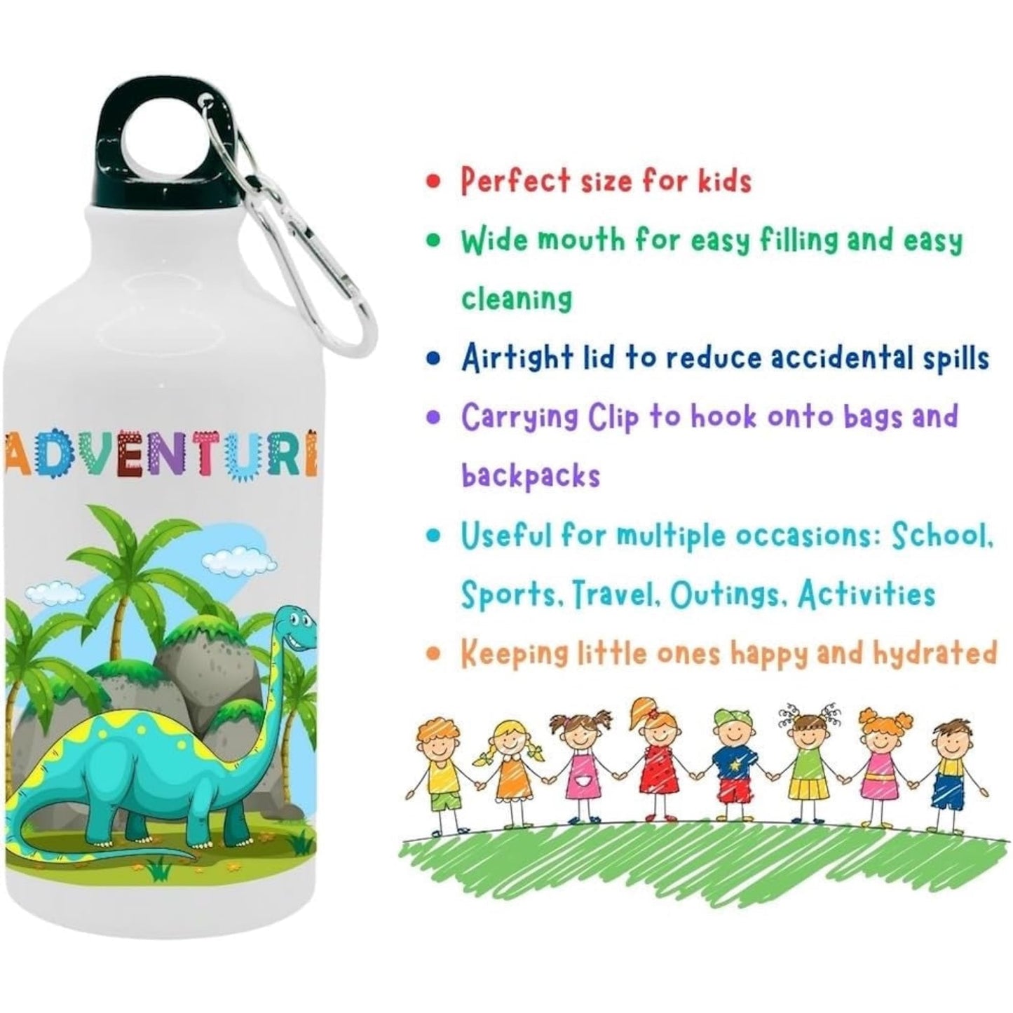 Kids Water Bottle Dino Jurasic Adventure - Water Bottle