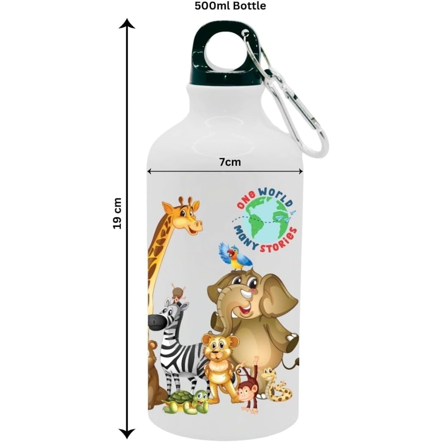 Kids Water Bottle One World Many Stories Animal Safari - Water Bottle