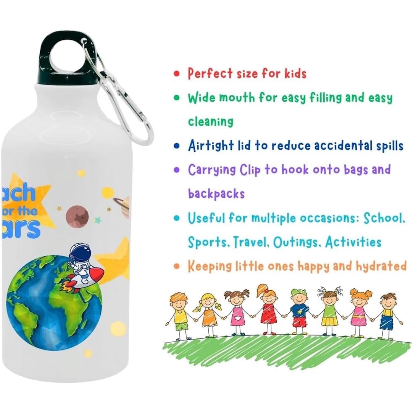 Kids Water Bottle Reach for the Stars - Water Bottle