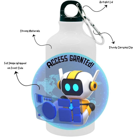Kids Water Bottle Robot Access Granted - Water Bottle