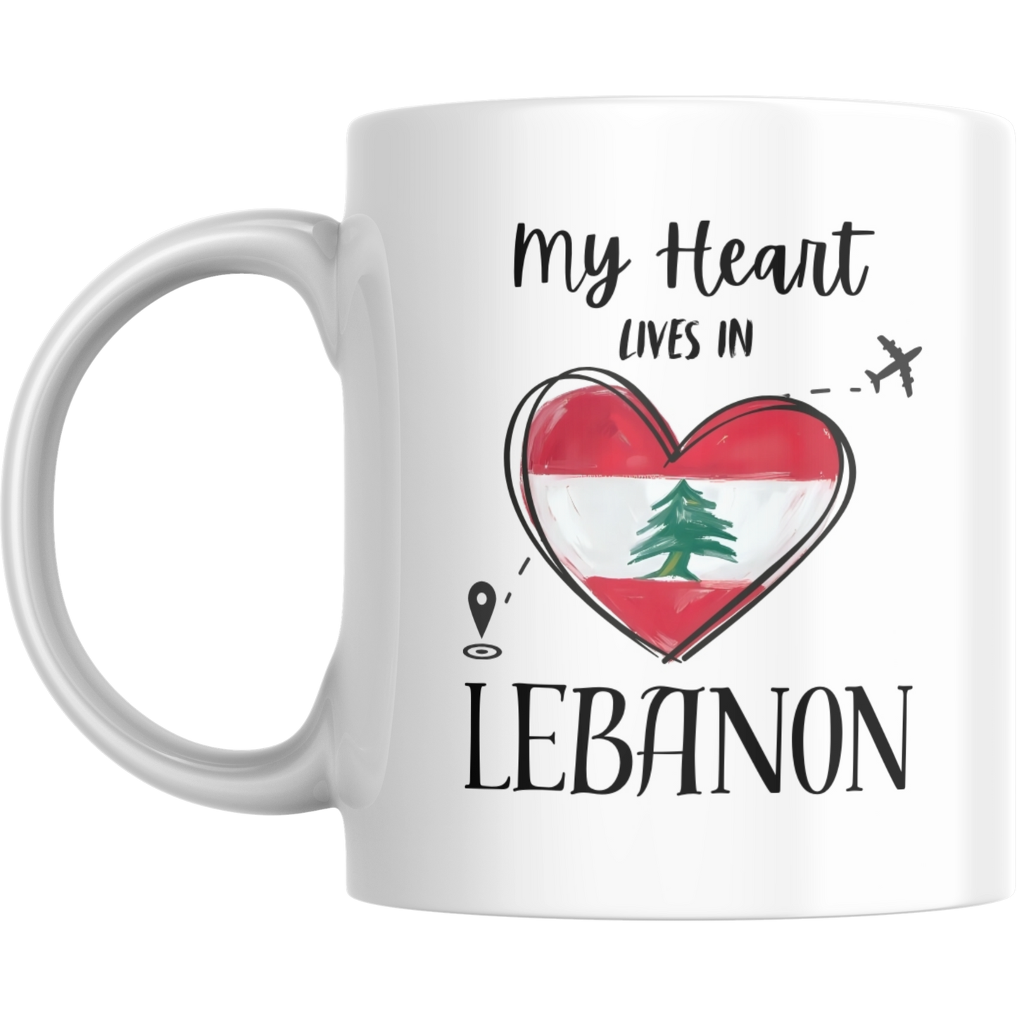 Coffee Mug | My Heart Lives in Lebanon | Expat Travel Themed Gift