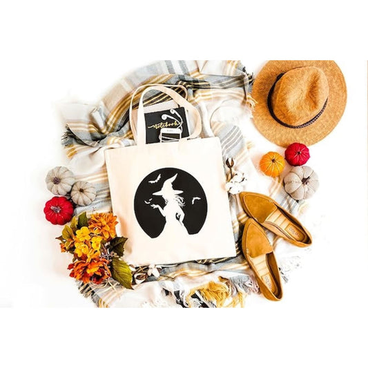 Tote Bag Witch and Bats - Tote Bag