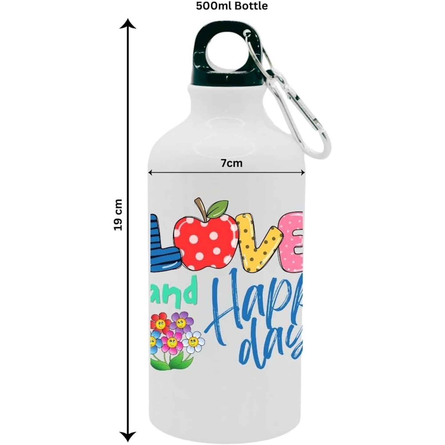 Water Bottle Love and Happy Days - Water Bottle
