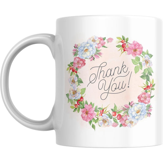 Coffee Mug Floral Thank You - Coffee Mugs