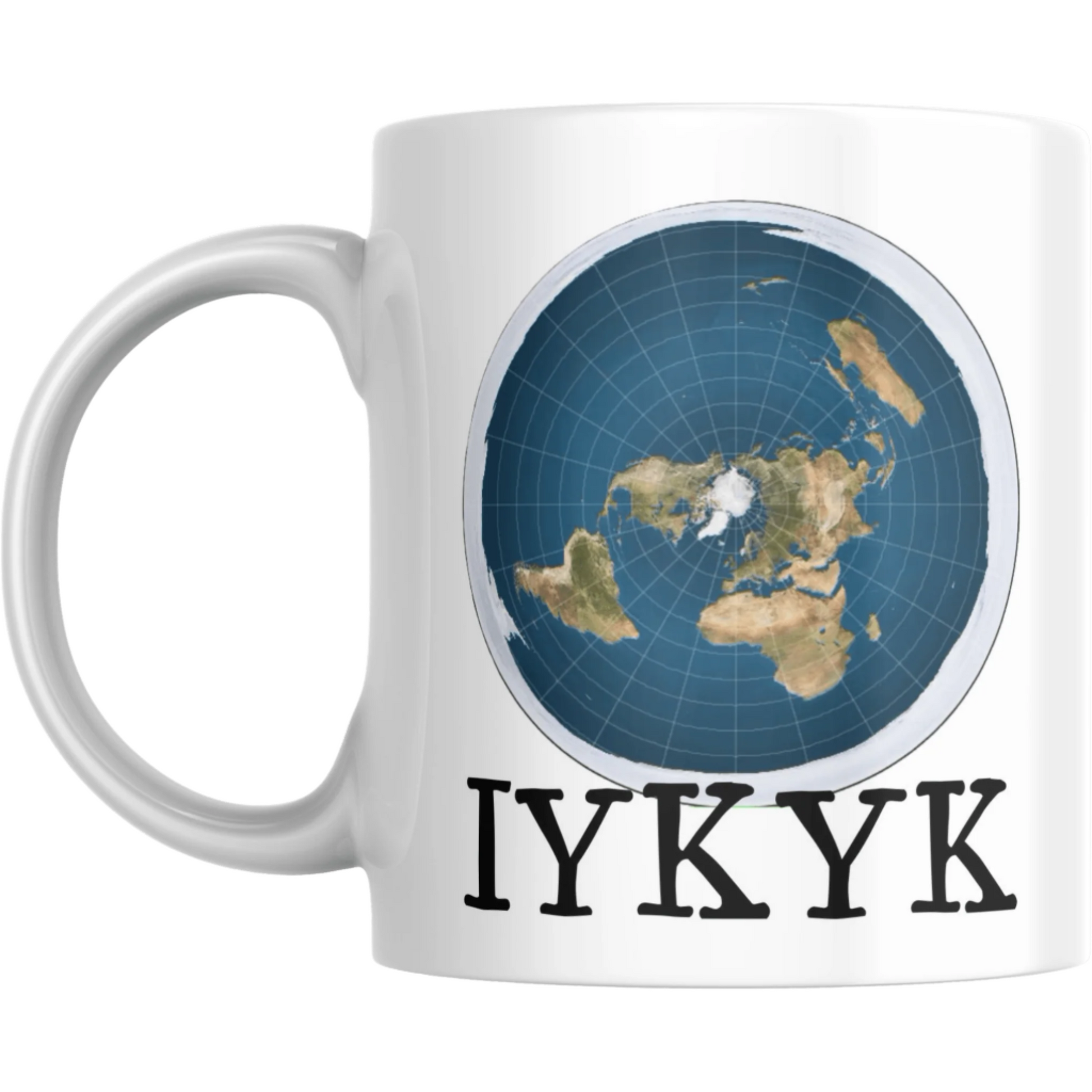 Coffee Mug IYKYK Flat Earth Map