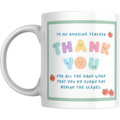 Coffee Mug Amazing Teacher Thank You (green) - Coffee Mugs