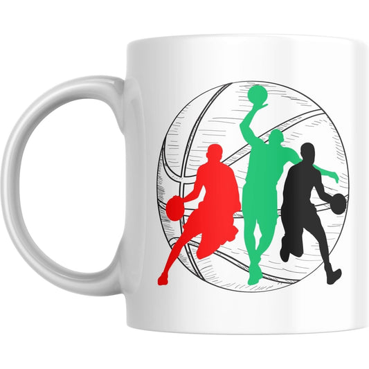 Coffee Mug Basketball with Pan-Arab Colours - Coffee Mugs