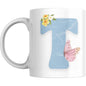 Coffee Mug Floral Butterfly Alphabet - Coffee Mugs