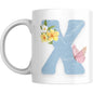 Coffee Mug Floral Butterfly Alphabet - Coffee Mugs