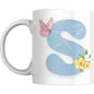 Coffee Mug Floral Butterfly Alphabet - Coffee Mugs