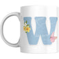 Coffee Mug Floral Butterfly Alphabet - Coffee Mugs