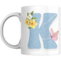 Coffee Mug Floral Butterfly Alphabet - Coffee Mugs