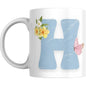 Coffee Mug Floral Butterfly Alphabet - Coffee Mugs