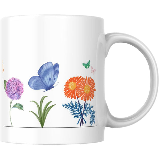 Coffee Mug Floral Butterfly - Coffee Mugs