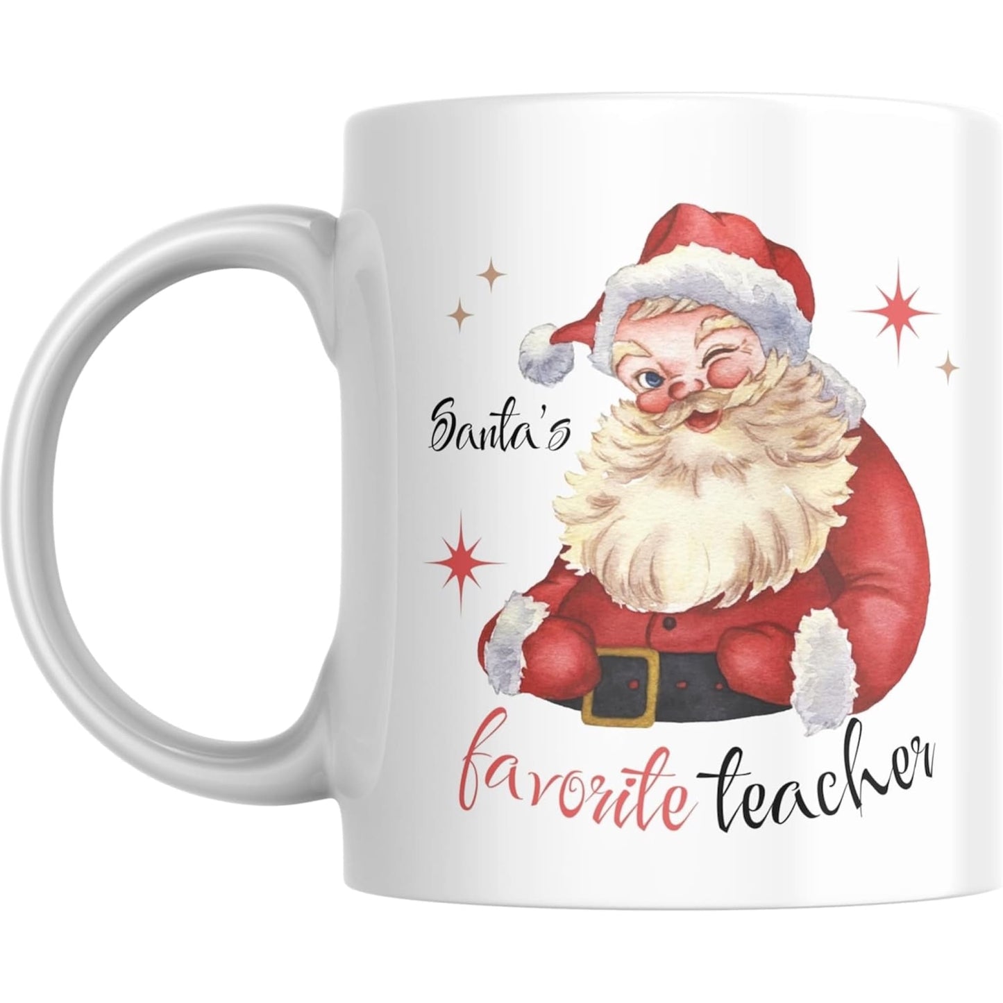 Coffee Mug Santa’s Favorite Teacher - Coffee Mugs