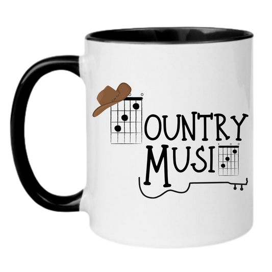 Coffee Mug | Country Music Guitar Chords | Country Fan Gift