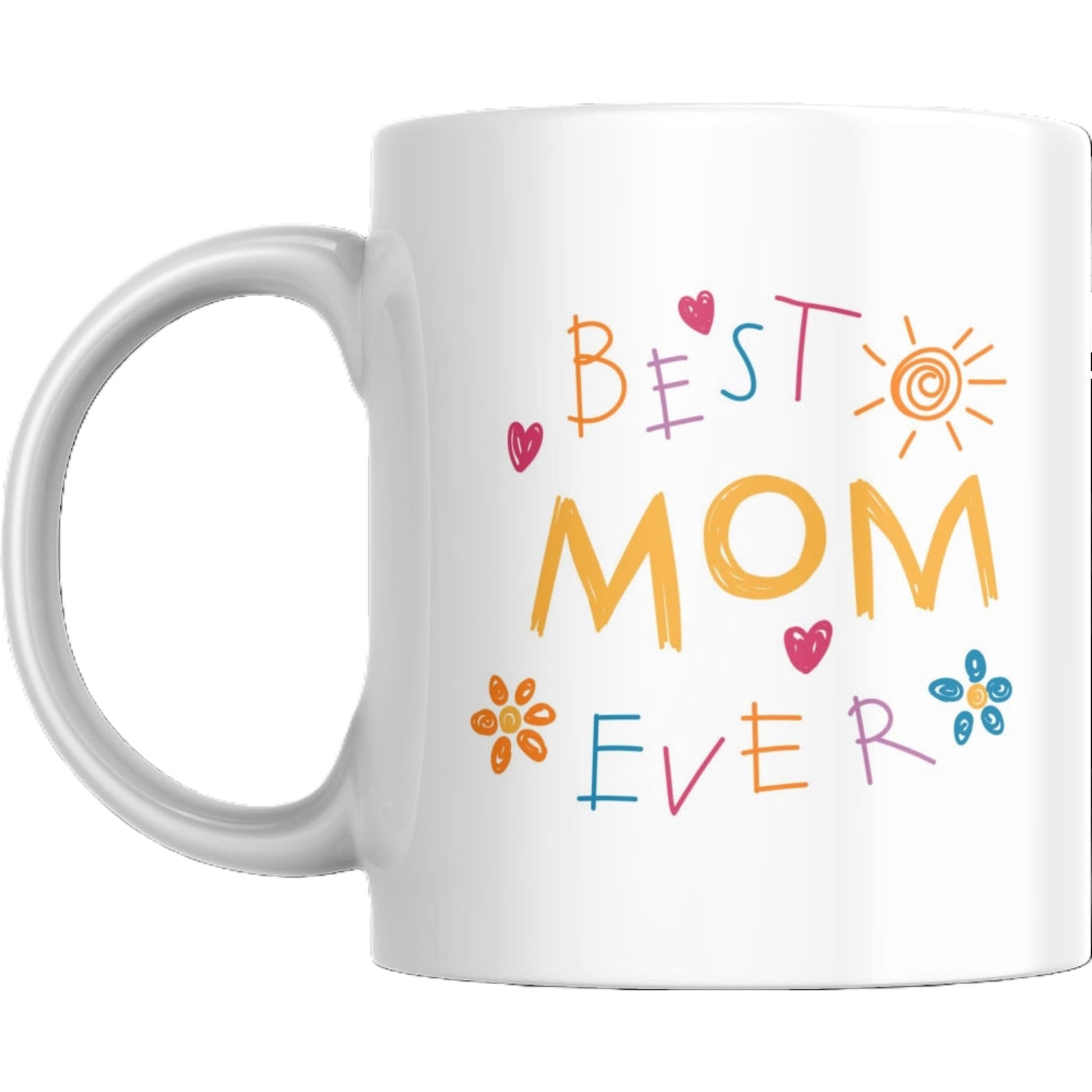 Mug - Best Mom Ever Kids Hand Writing - Coffee Mugs