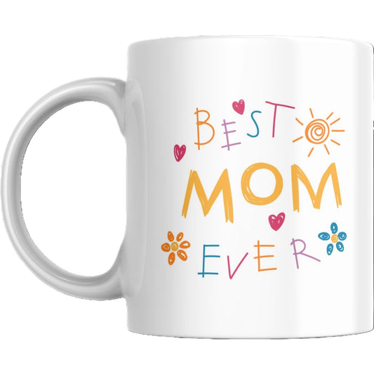 Mug - Best Mom Ever Kids Hand Writing - Coffee Mugs