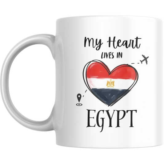 Coffee Mug | My Heart Lives in Egypt | Expat Travel Themed Gift