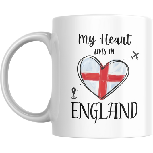 Coffee Mug | My Heart Lives in England | Expat Travel Themed Gift