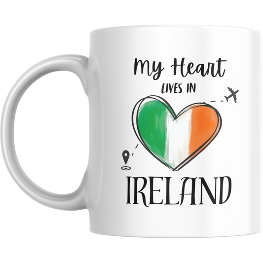Coffee Mug | My Heart Lives in Ireland | Expat Travel Themed Gift