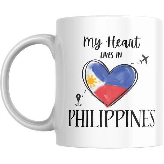 Coffee Mug | My Heart Lives in Philippines | Expat Travel Themed Gift
