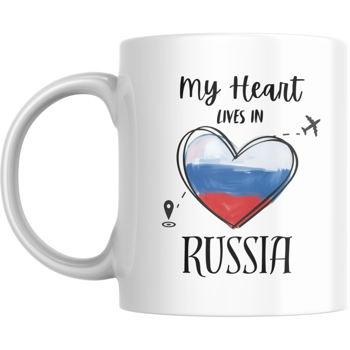 Coffee Mug | My Heart Lives in Russia | Expat Travel Themed Gift