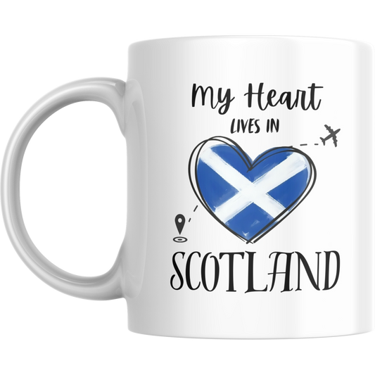Coffee Mug | My Heart Lives in Scotland | Expat Travel Themed Gift