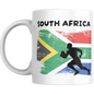 Mug with South Africa Flag and Rugby Silhouette