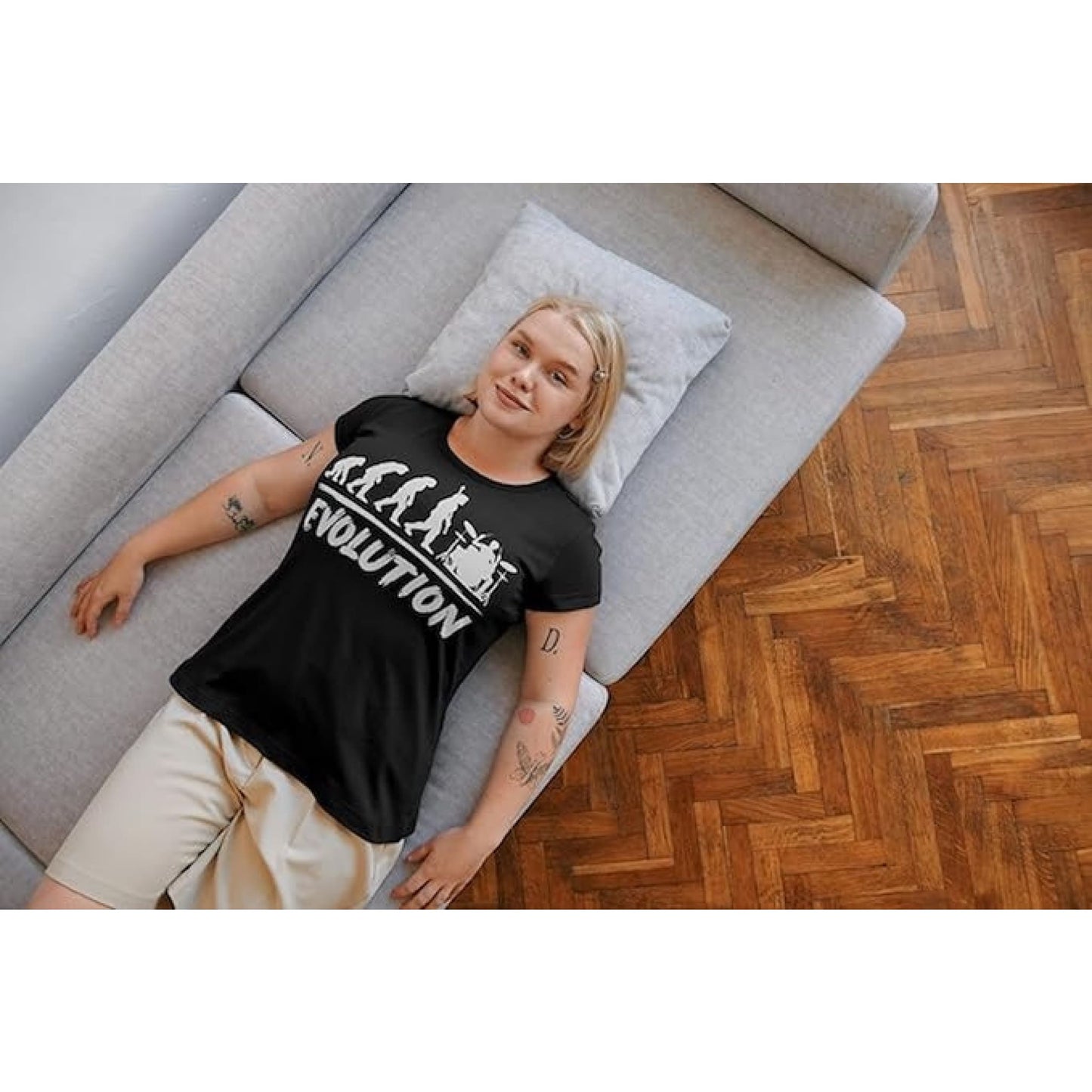 T-shirt Darwin’s Evolution Drummer - T-Shirt